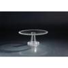 10.5" Clear Round Base Hand Blown Plate view 1