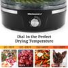 Elite Gourmet EFD319 Food Dehydrator, 5 BPA-Free 11.4" Trays Adjustable Temperature Controls, Jerky, Herbs, Fruit, Veggies, Dried Snacks, Black view 2