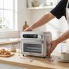 Elite Gourmet EAF1010D Programmable 10L Air Fryer Convection Countertop Oven, 8 Menu Settings, Temperature + Timer Controls, Bake, Toast, Broil, Air Fry, 1500W with Recipes, Steel Exterior view 3