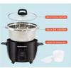 Elite Gourmet ERC2010B Electric Rice Cooker with Stainless Steel Inner Pot Makes Soups, Stews, Porridge's, Grains and Cereals, 10 cups cooked (5 Cups uncooked), Black view 2