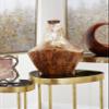 Deco 79 45175 Large Gold Capiz Shell & Natural Banana Wood Vase, 11x 15 view 2