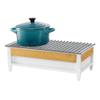 CAL-MIL Monterey Chafer Alternative, 19.75"W x 10"D x 6.75"H, White, Cast Iron, Painted Finish, Wire Mesh Grill, Induction Ready, No Lid, Includes Built-In Windguard view 1