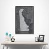 Conquest Maps Push Pin Delaware Map Board - With Push Pins to Mark Delaware Travels - Handmade in Ohio, USA - Design: Modern Slate view 3