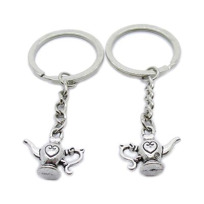 50 Pieces Keyring Keychain Wholesale Suppliers Jewelry Clasps YK1147 Flagon Wine Pot Teapot