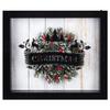 LED Lighted Framed Wreath Merry Christmas Box Wall Art Decoration - 14" - Black view 1