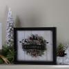 LED Lighted Framed Wreath Merry Christmas Box Wall Art Decoration - 14" - Black view 2