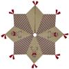 48" Red and Brown Burlap and Plaid Reindeer Christmas Tree Skirt with Tassels view 1