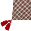48" Red and Brown Burlap and Plaid Reindeer Christmas Tree Skirt with Tassels view 3