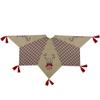 48" Red and Brown Burlap and Plaid Reindeer Christmas Tree Skirt with Tassels view 4