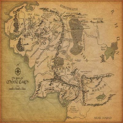 LORD OF THE RINGS - MIDDLE EARTH MAP POSTER - 16x24(40x60cm)