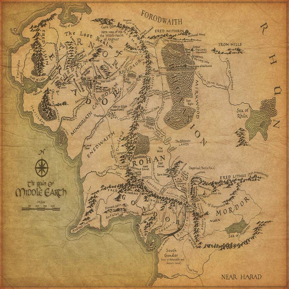 LORD OF THE RINGS - MIDDLE EARTH MAP POSTER - 16x24(40x60cm)