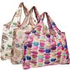 allydrew Large Foldable Tote Nylon Reusable Grocery Bags, 3 Pack, European Delights view 1