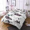 LanS Flower Butterfly Animal Series Duvet Cover Bedding Set, Duvet Cover and Pillowcase, 3/4 Piece Set (Duvet Cover + 2 Pillowcases + Sheets) Health/Soft/colourfast (C,King-3PCS-229x259cm) view 2