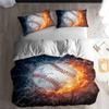 LanS Precise Baseball Sport Series Duvet Cover Bedding Set, Duvet Cover and Pillowcase, 3/4 Piece Set (Duvet Cover + 2 Pillowcases + Sheets) Health/Soft/colourfast (C,Twin-4PCS-172x218cm) view 1
