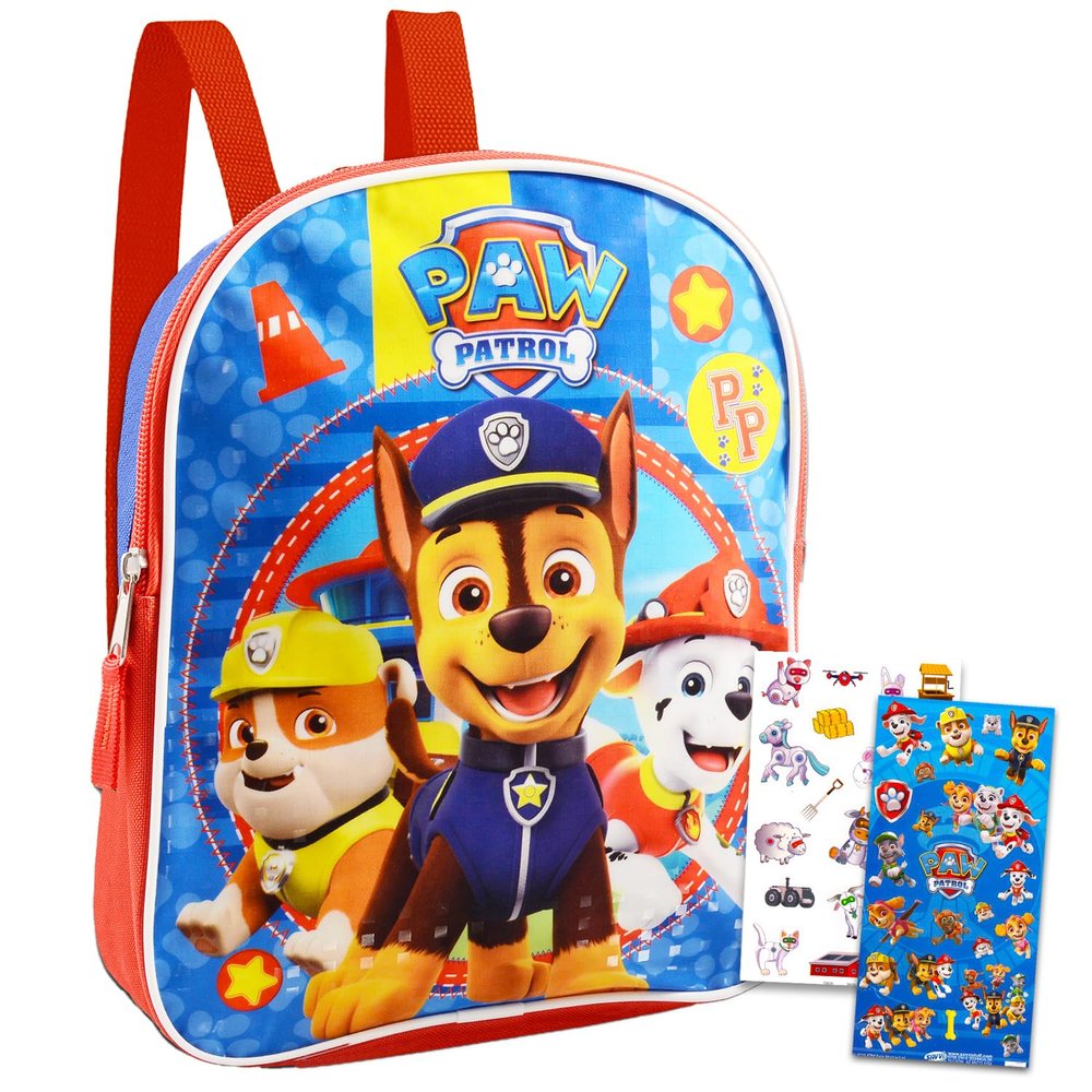 Nick Jr. Paw Patrol Preschool Backpack Set - Bundle with an 11" Mini Backpack, Stickers, More | Chase Marshall and Rubble School Supplies for Kids