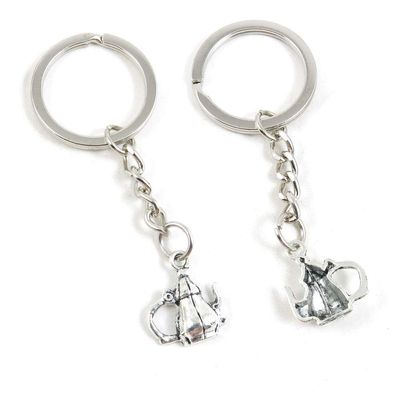 100 Pieces Keyring Keychain Wholesale Suppliers Jewelry Clasps T4SH1N Teapot Tea Kettle Pot