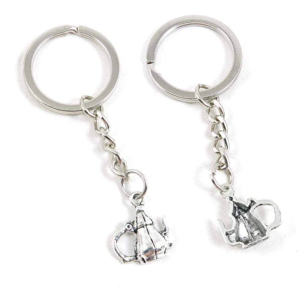 100 Pieces Keyring Keychain Wholesale Suppliers Jewelry Clasps T4SH1N Teapot Tea Kettle Pot