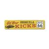 Aluminum Sign Get Your Kicks on Route 66 Chicago to Los Angeles Custom Themed for Road Trip Metal Wall Decor Travel Hanging Plaque with Pre-Drilled Holes 6x24 Inch view 1