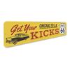 Aluminum Sign Get Your Kicks on Route 66 Chicago to Los Angeles Custom Themed for Road Trip Metal Wall Decor Travel Hanging Plaque with Pre-Drilled Holes 6x24 Inch view 3
