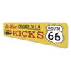 Aluminum Sign Get Your Kicks on Route 66 Chicago to Los Angeles Custom Themed for Road Trip Metal Wall Decor Travel Hanging Plaque with Pre-Drilled Holes 6x24 Inch view 4