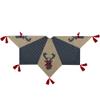 48" Blue and Brown Burlap and Plaid Reindeer Christmas Tree Skirt with Tassels view 3