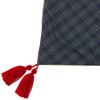 48" Blue and Brown Burlap and Plaid Reindeer Christmas Tree Skirt with Tassels view 4