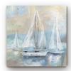 Renditions Gallery Canvas Wall Paintings Sail Away White Boats in Ocean Modern Abstract Prints for Bedroom Home Kitchen Decor - 40"x40" LT34 view 1