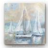 Renditions Gallery Canvas Wall Paintings Sail Away White Boats in Ocean Modern Abstract Prints for Bedroom Home Kitchen Decor - 40"x40" LT34 view 2