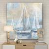 Renditions Gallery Canvas Wall Paintings Sail Away White Boats in Ocean Modern Abstract Prints for Bedroom Home Kitchen Decor - 40"x40" LT34 view 3