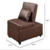 Powell Linon Boone Upholstered Faux Leather Convertible Chair to Sofa Bed in Brown view 3