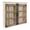 Kate and Laurel Hutchins Decorative Farmhouse Wood Wall Cabinet, 30 x 6.5 x 27.5, White and Brown, Wall Cabinet with Window Pane Glass Door view 1