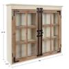 Kate and Laurel Hutchins Decorative Farmhouse Wood Wall Cabinet, 30 x 6.5 x 27.5, White and Brown, Wall Cabinet with Window Pane Glass Door view 3