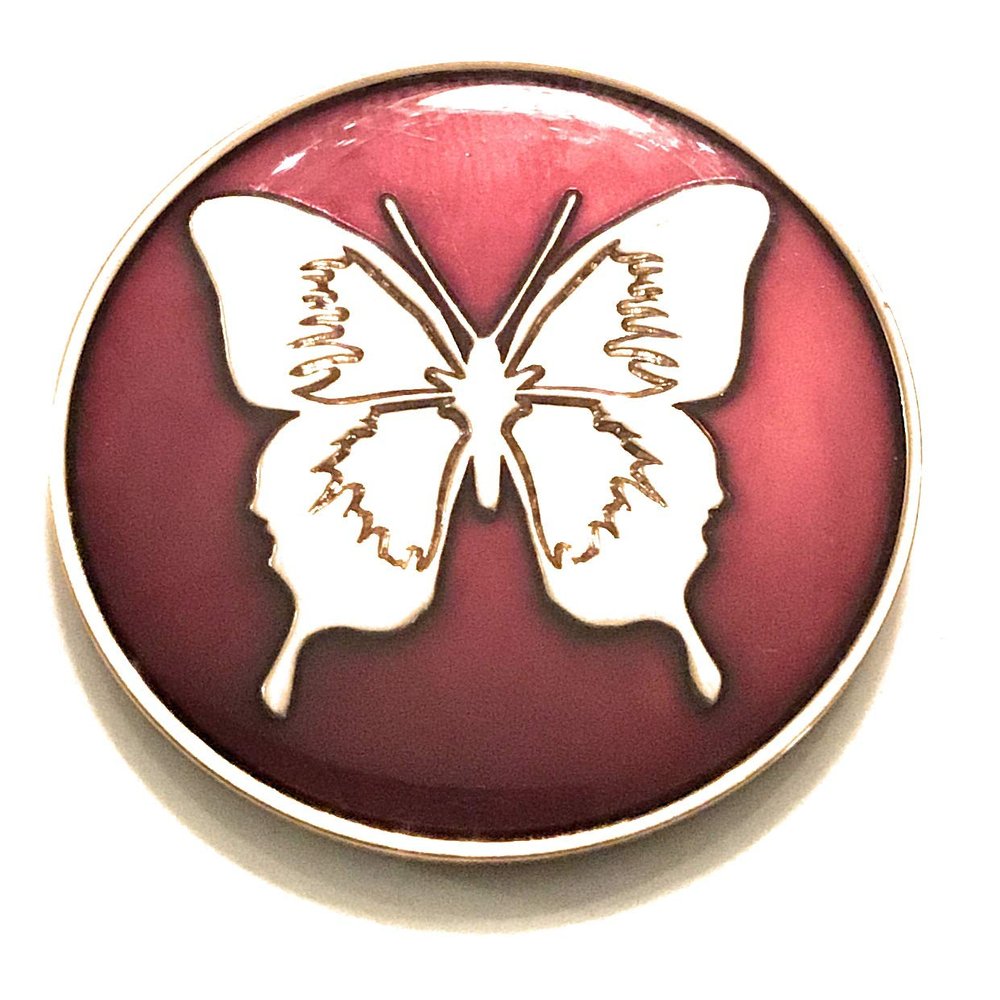 Recovery Line Butterfly Medallion with The Serenity Prayer