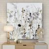 Renditions Gallery Modern Floral Wall Art Black & Grey Wildflower Mist Abstract Nature Paintings for Bedroom Home Kitchen Wall - 40"x40" LT34 view 2