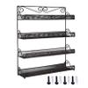 AMT Spice Rack, Wall Mount Organizer, Pantry Cabinet Door Shelf Storage, Kitchen seasoning Hanging Display for Spice Jars, Sauces, Herbs, Cosmetic Beauty Bottles (4 Tier- Style 9S) view 1