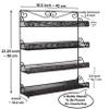 AMT Spice Rack, Wall Mount Organizer, Pantry Cabinet Door Shelf Storage, Kitchen seasoning Hanging Display for Spice Jars, Sauces, Herbs, Cosmetic Beauty Bottles (4 Tier- Style 9S) view 2