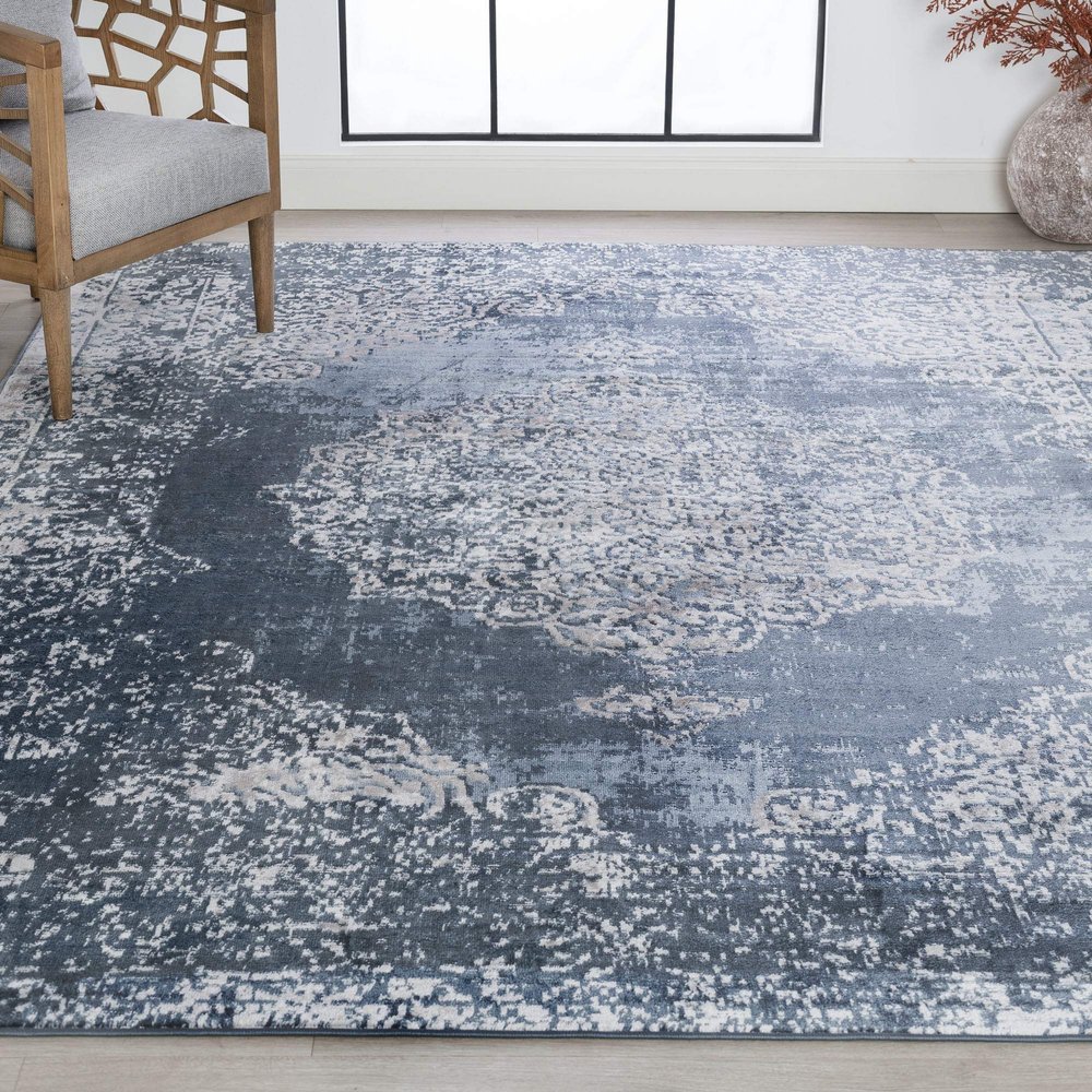 Lasonya Blue Modern 5x7 Area Rug 5x7 - Area Rugs for Living Room - Dining Room Rug - Bedroom Rug - Kitchen Rug - Entryway Rug Carpet - Alfombras para Salas - Medallion