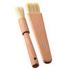 Cabilock 2pcs Natural Bristle Pastry Brush Handle for Baking Cooking and Grilling Round and Flat Designs for Application and Kitchen Use view 2