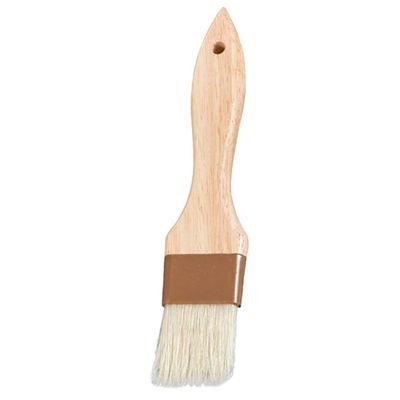 Cabilock 1pc Wooden Handle Basting Brush Wool Brush for Bbq Baking and Cooking Kitchen Utensil for Oil Butter and Sauce Application Khaki