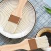 Cabilock 1pc Wooden Handle Basting Brush Wool Brush for Bbq Baking and Cooking Kitchen Utensil for Oil Butter and Sauce Application Khaki view 4