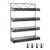 AMT Spice Rack, Wall Mount Organizer, Pantry Cabinet Door Shelf Storage, Kitchen seasoning Hanging Display for Spice Jars, Sauces, Herbs, Cosmetic Beauty Bottles (4 Tier- 9V) view 1