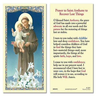 Christian Brands HCL 25P St Anthony Lost Things