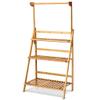 3 Tier Bamboo Hanging Folding Plant Shelf Stand Flower Display Rack Bookcase view 1