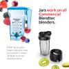 Blendtec 75 oz FourSide Commercial Jar - Four-Sided Replacement Blender Jar - Compatible with Most Blendtec Blenders - 32 oz Blending Capacity - Blue view 3