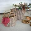KALALOU Set of Two Tall Oval Wicker Baskets CLAN1077 view 1