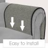 Joywell Recliner Chair Organizer Armchair Caddy Remote Control Holder for Couch Armrest Organizer Non Slip Sofa Armchair Caddie with 6 Pocket Storage for Magazine, Tablet, Phone, iPad, Light Grey view 4