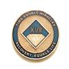 17 Year NA Blue and Gold Diamond Style Recovery, Clean, Medallion - Chip, Coin, Token view 1