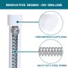 2 Pack Tension Rod Oval Spring Tension Curtain Rod Adjustable 36 to 60 Inches Small Short White Tension Rods No Drilling Spring Loaded Curtain Rods For Doors and Windows, 36-60 Inch, White view 2