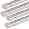4 Pack Tension Rod Oval Spring Tension Curtain Rod Adjustable 36 to 60 Inches Small Short Nickel Tension Rods No Drilling Spring Loaded Curtain Rods For Doors and Windows, 36-60 Inch, Brushed Nickel view 1