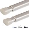 2 Pack Tension Rod Oval Spring Tension Curtain Rod Adjustable 36 to 60 Inches Small Short Nickel Tension Rods No Drilling Spring Loaded Curtain Rods For Doors and Windows, 36-60 Inch, Brushed Nickel view 1